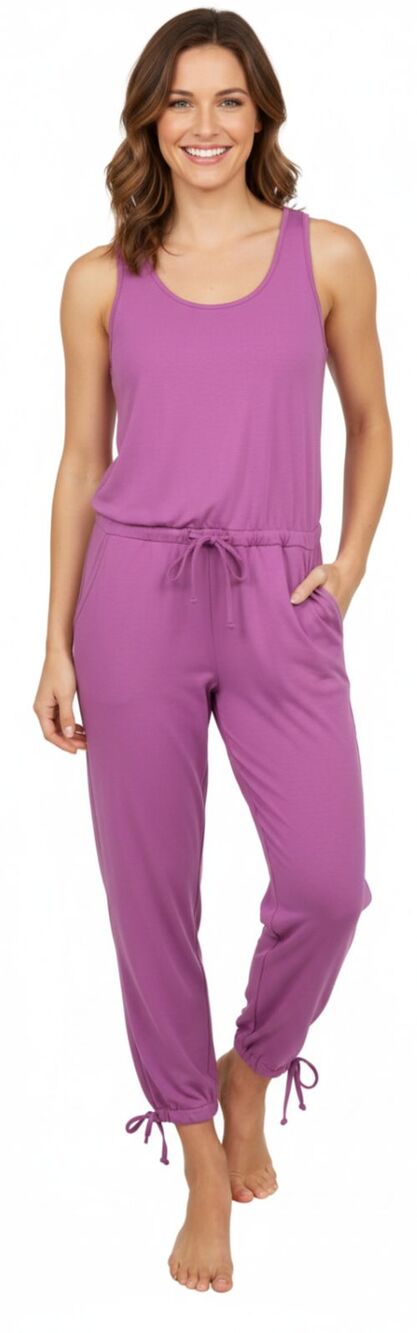 Nike Dri-FIT Yoga Jumpsuit Womens Medium M Fuchsia Pink Sleeveless One Piece EUC